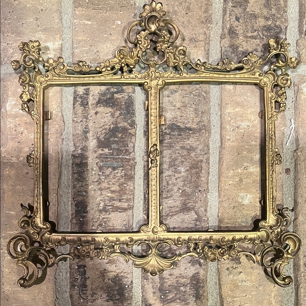 Vintage Ornate Gold Double Picture Frame